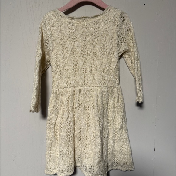 Cat & Jack Ivory and gold sparkle Knit Casual Dress 3T - Picture 4 of 5